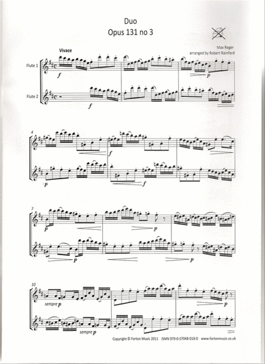 Duo Opus 131 no 3 Flute Duet scores gallery preview page 2