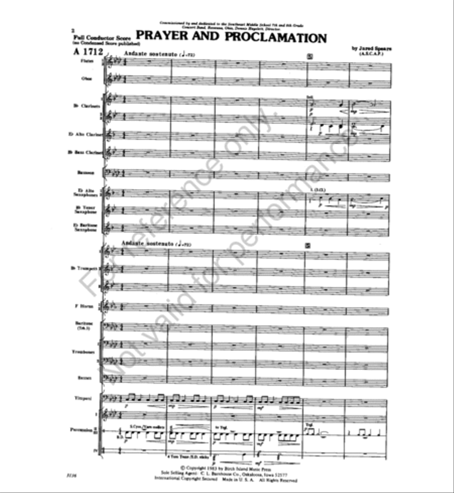 Prayer and Proclamation Prayer and Proclamation Concert Band scores gallery preview page 2
