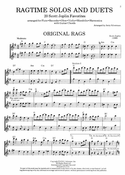 Ragtime Solos and Duets