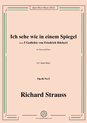 Book cover for Richard Strauss-Ich sehe wie in einem Spiegel,in C sharp Major