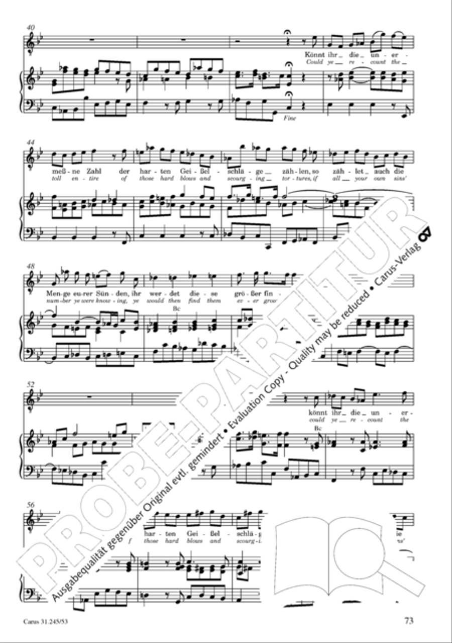 St. John Passion (Johannes-Passion) 4-Part scores gallery preview page 74