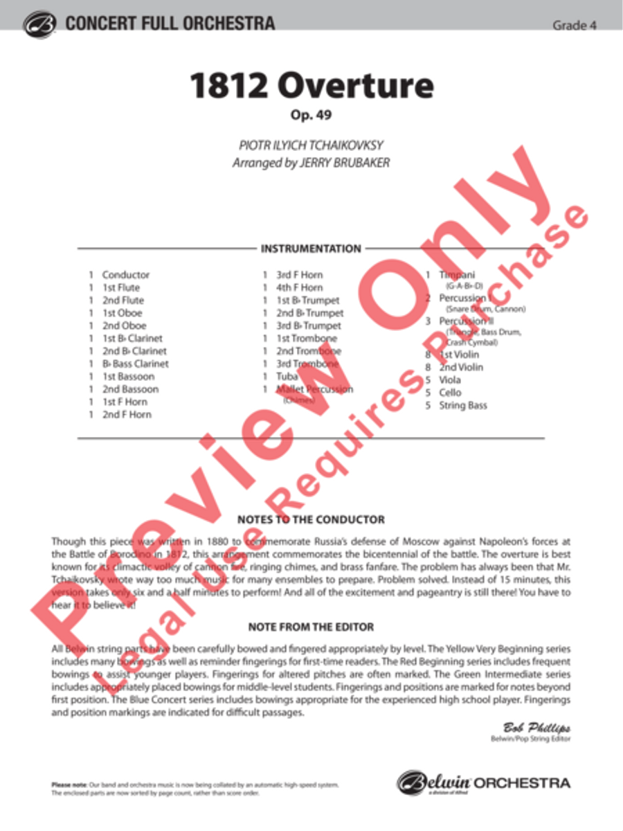 1812 Overture Full Orchestra scores gallery preview page 2