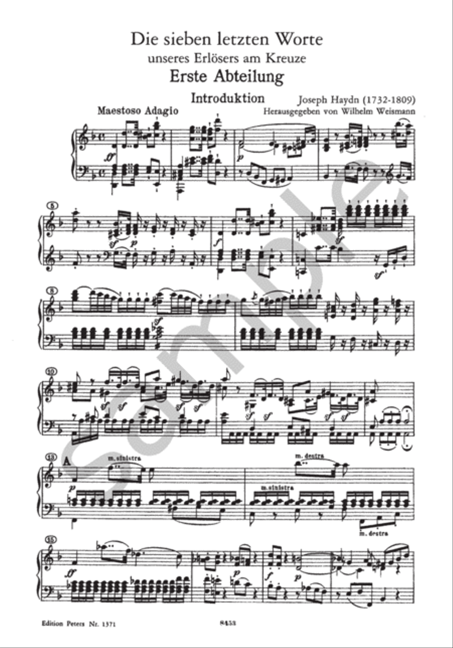 The Seven Last Words of Our Saviour on the Cross Hob. XX -- 2 4-Part scores gallery preview page 5