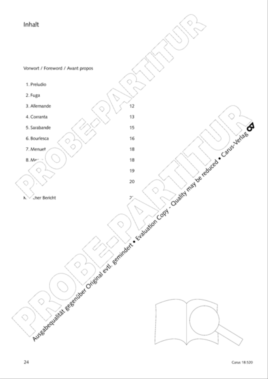 Partita in B flat Major Harpsichord scores gallery preview page 25
