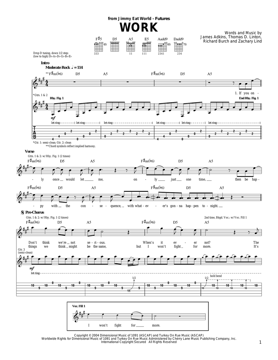 Work Acoustic Guitar scores gallery preview page 1