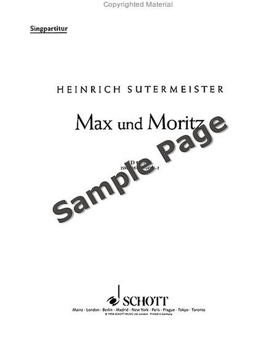 Sutermeister H Max Und Moritz