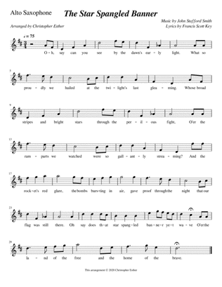 The Star Spangled Banner (Alto Saxophone)