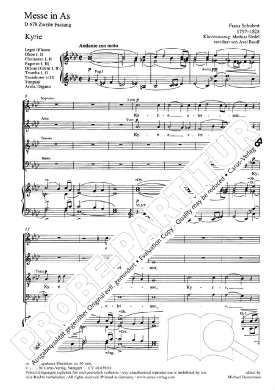 Mass in A flat major (Messe in As) 4-Part scores gallery preview page 5