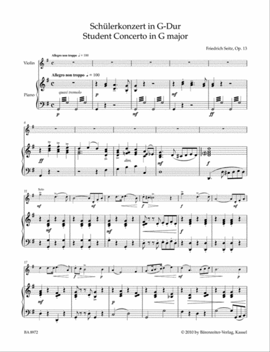 Concerto No. 2 G major op. 13 Violin Solo scores gallery preview page 2