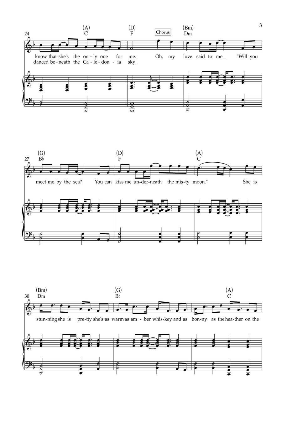 Heather On The Hill Piano, Vocal, Guitar scores gallery preview page 3