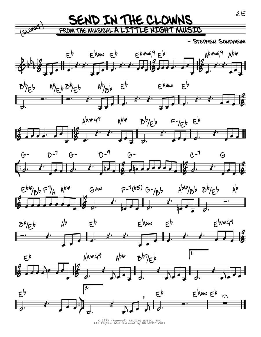 Send In The Clowns Piano scores gallery preview page 1