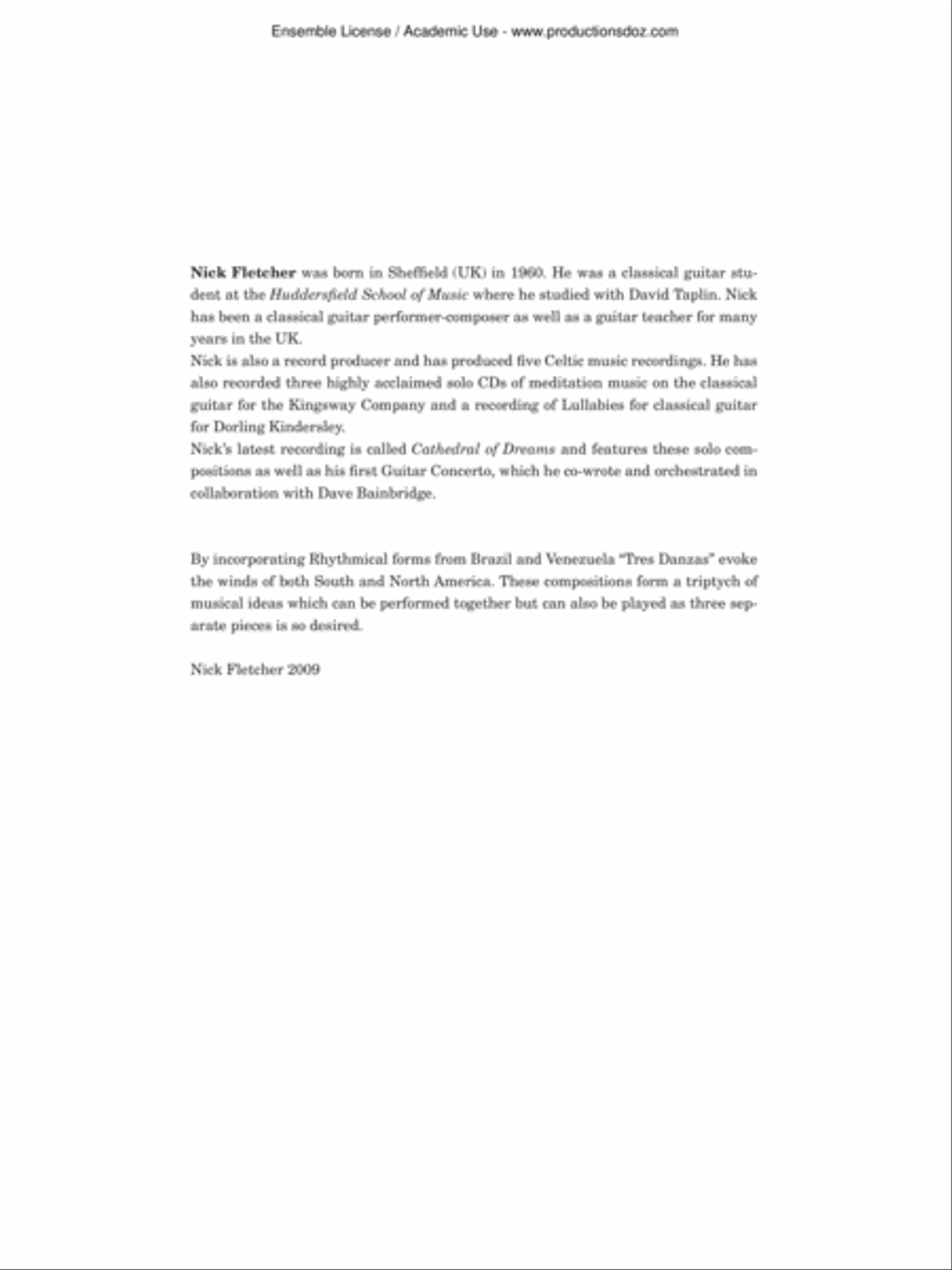 Tres Danzas Classical Guitar scores gallery preview page 2