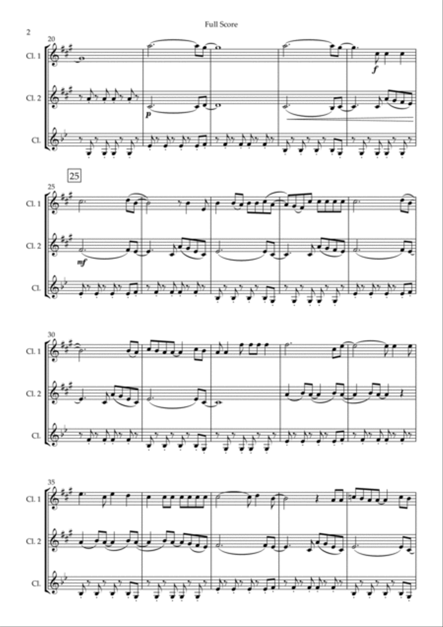 Viva La Vida Clarinet Trio scores gallery preview page 2