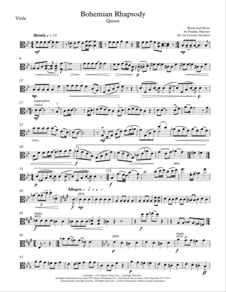 Bohemian Rhapsody String Trio scores gallery preview page 3