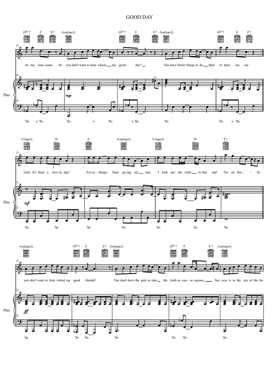 Good Day Piano, Vocal, Guitar scores gallery preview page 2