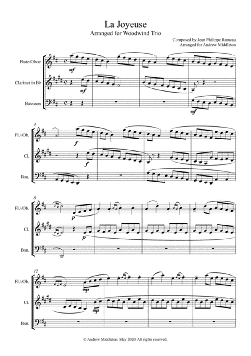 La Joyeuse arranged for Woodwind Trio image number null