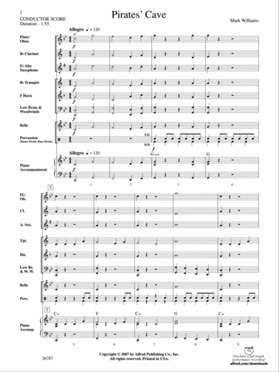 Pirates' Cave Pirates' Cave Concert Band scores gallery preview page 2