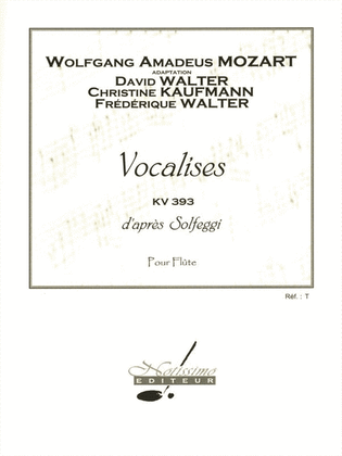 Mozart Kaufmann Vocalises D'apres Solfeggi Flute Book