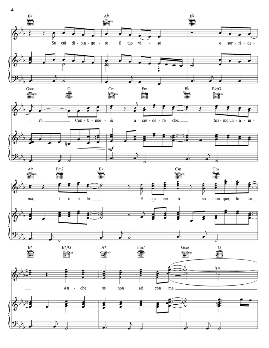 Ti Amero Ti Amero Piano, Vocal, Guitar scores gallery preview page 4