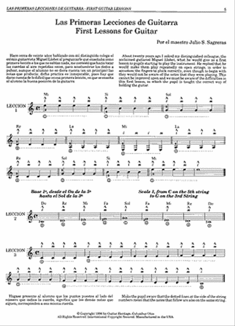 Julio S. Sagreras: Guitar Lessons (Books 1-3) Lute scores gallery preview page 4