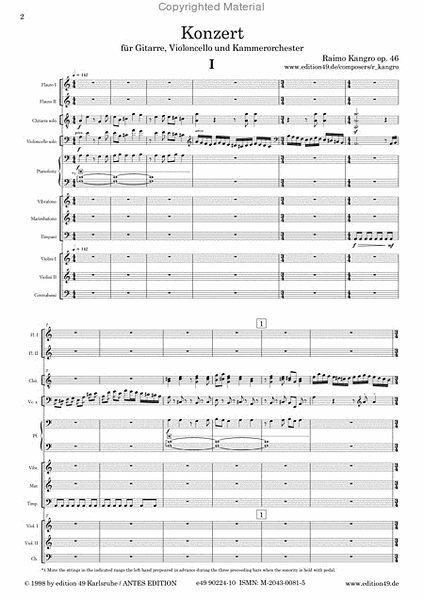 Konzert fur Gitarre, Violoncello und Kammerorchester, op. 46