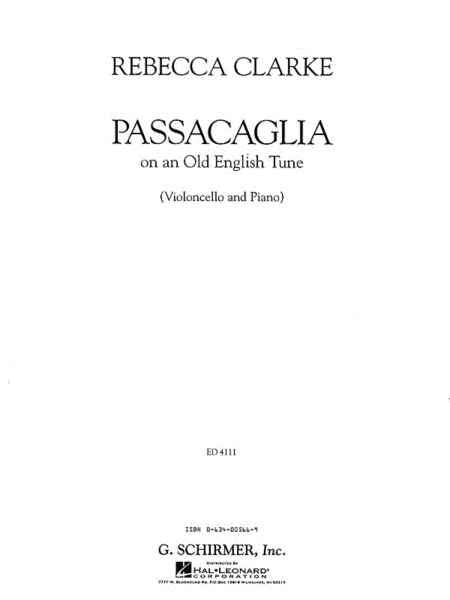 Passacaglia (Cello / Piano / Violoncello)