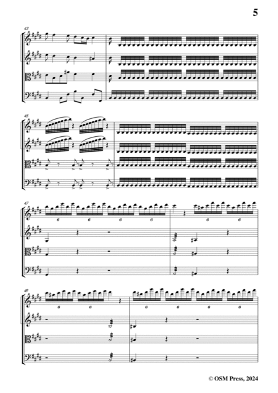 Vivaldi-Violin Concerto,for 2 Violins,Viola and Cello String Quartet scores gallery preview page 5