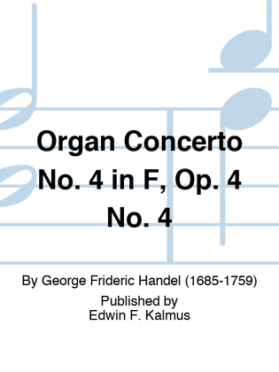 Book cover for Organ Concerto No. 4 in F, Op. 4 No. 4