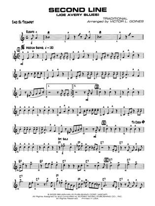 Second Line (Joe Avery Blues): 2nd B-flat Trumpet