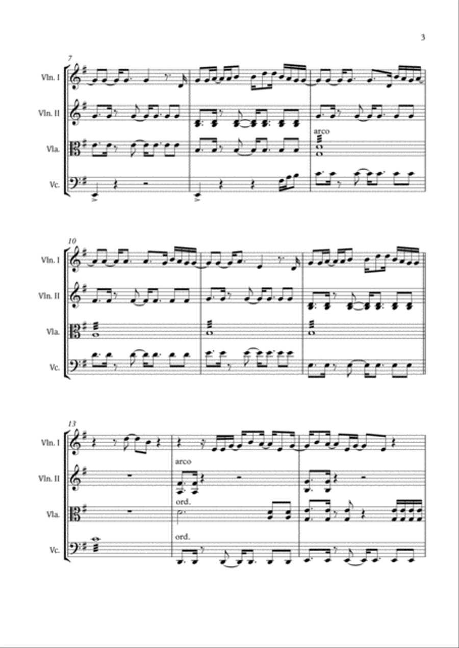 Don't Wanna Know Don't Wanna Know String Quartet scores gallery preview page 5