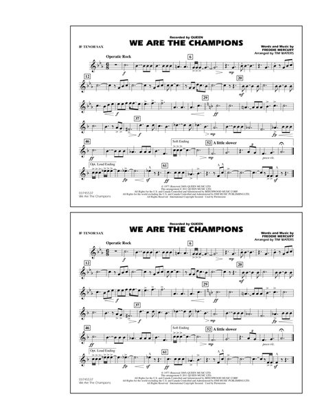 We Are The Champions - Bb Tenor Sax