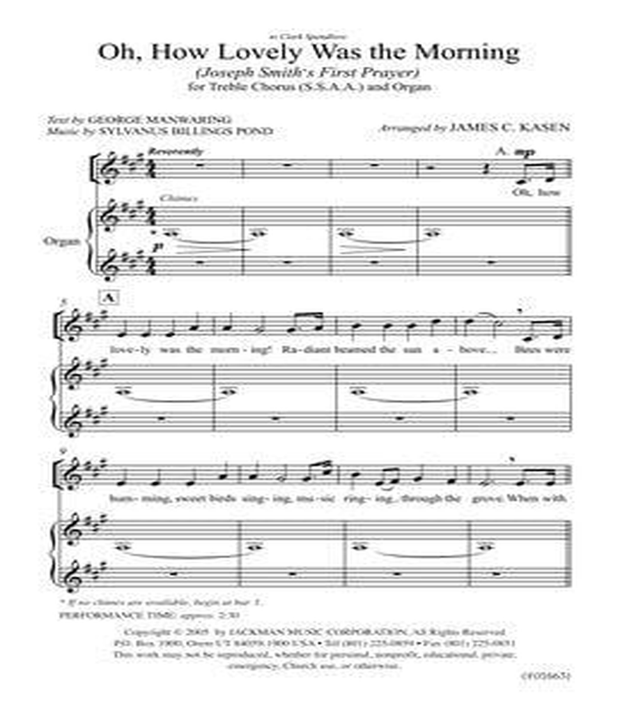 Oh How Lovely Was the Morning - SSAA SSAA scores gallery preview page 2