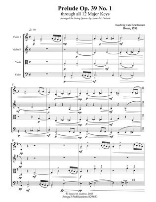 Beethoven: Prelude Op. 39 No. 1 for String Quartet