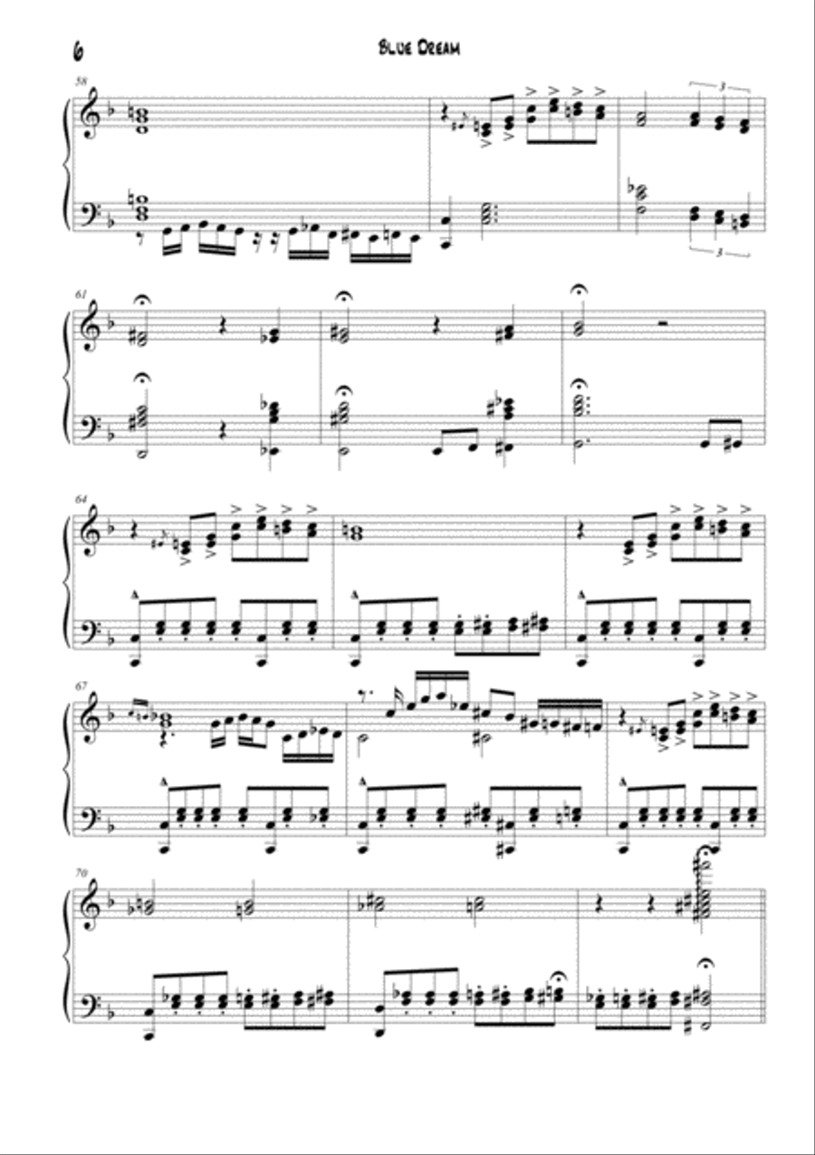 Blue Dream Blue Dream Piano Solo scores gallery preview page 6