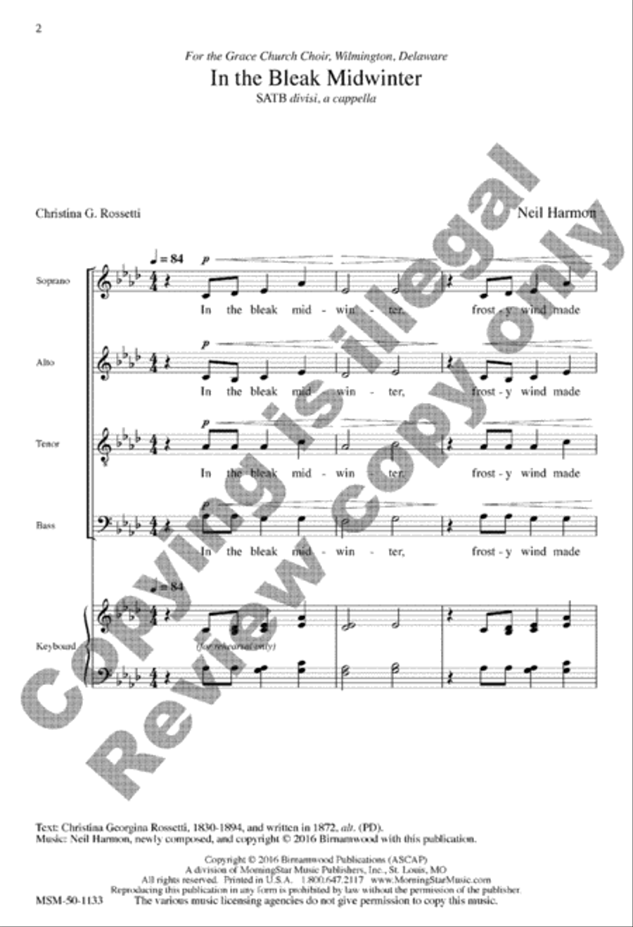 In the Bleak Midwinter Divisi scores gallery preview page 12