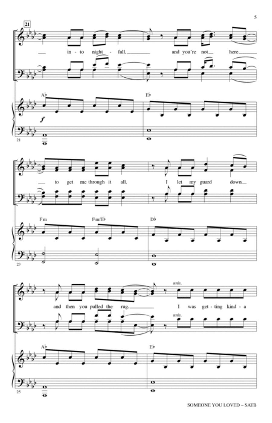 Someone You Loved (arr. Mark Brymer) 4-Part scores gallery preview page 4