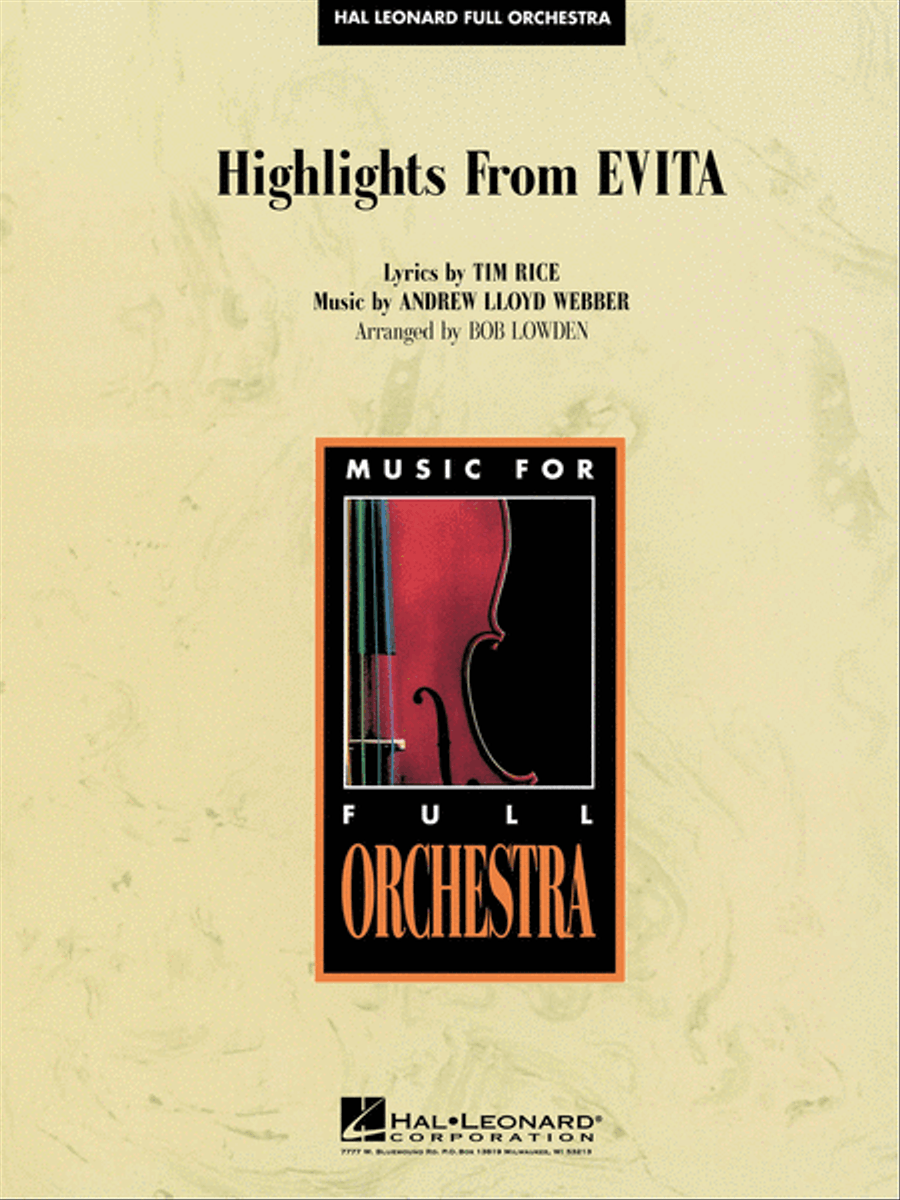 Highlights from Evita Full Orchestra scores gallery preview page 1