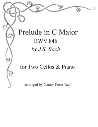 Book cover for Bach Prelude in C Major (BWV 846) for Two Cellos and Piano