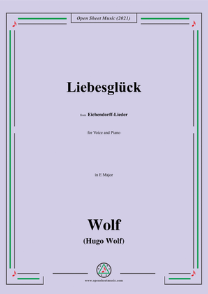 Wolf-Liebesgluck,in E Major,IHW 7 No.16,from Eichendorff-Lieder,for Voice and Piano