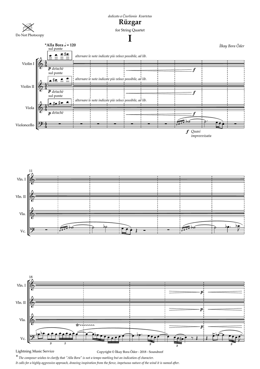 Rüzgar for String Quartet String Quartet scores gallery preview page 3
