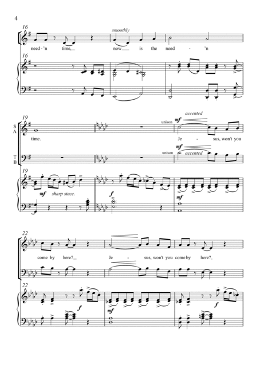 Jesus, Won't You Come Here? 4-Part scores gallery preview page 2
