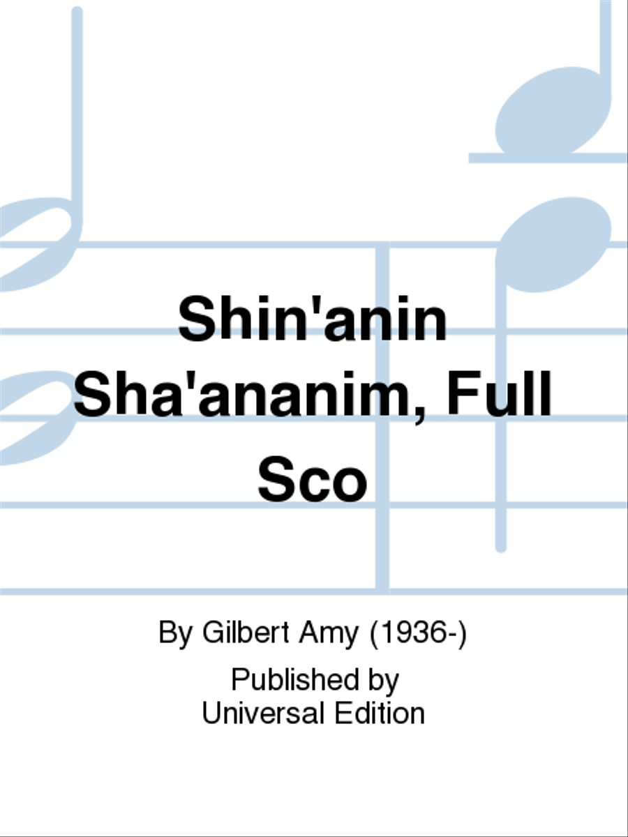 Shin'Anin Sha'Ananim, Full Sco School and Community scores gallery preview page 1