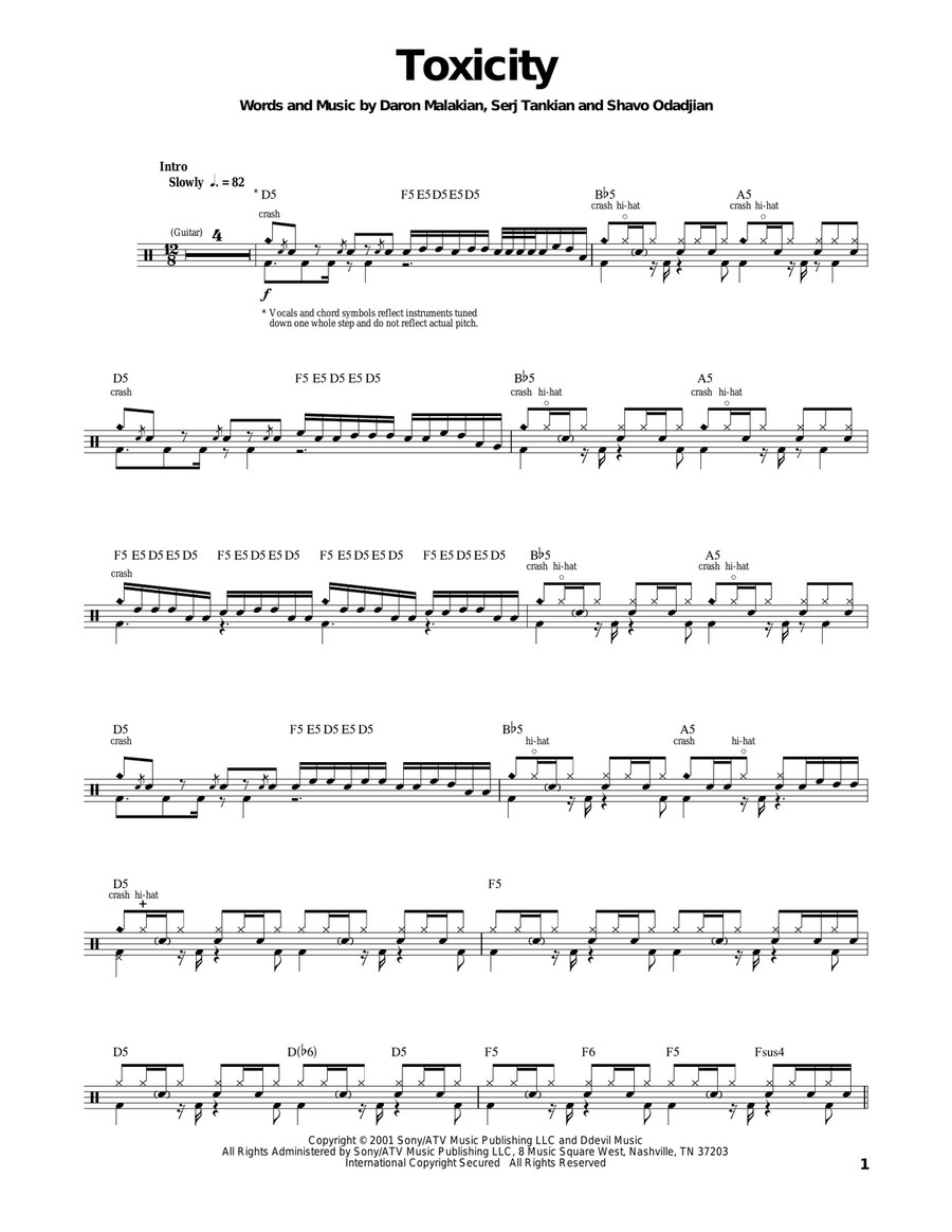 Toxicity Drum Set scores gallery preview page 1