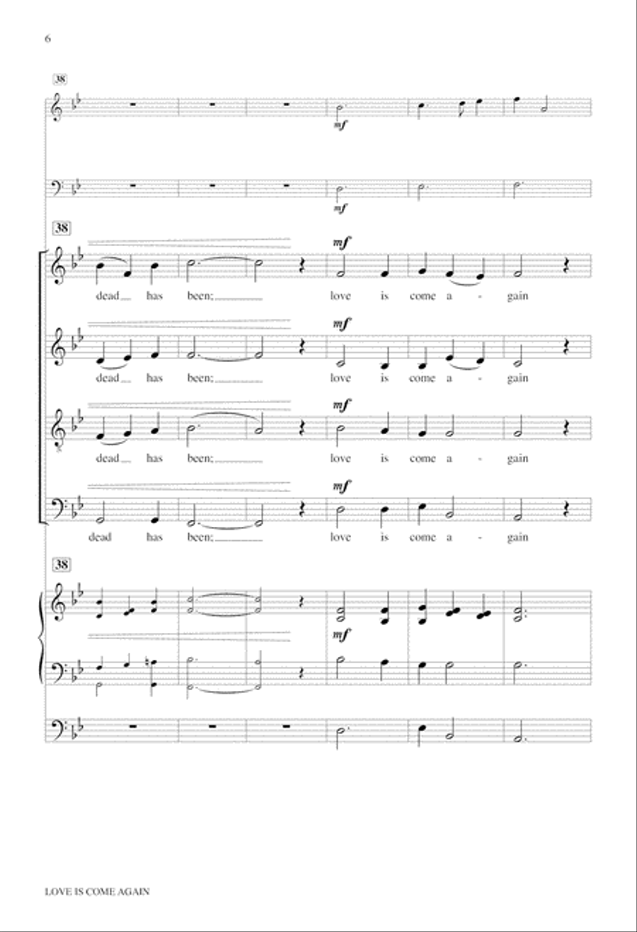 Love Is Come Again 4-Part scores gallery preview page 6