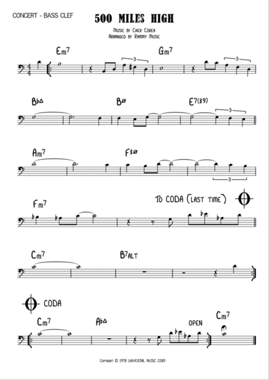 500 Miles High Piano scores gallery preview page 2