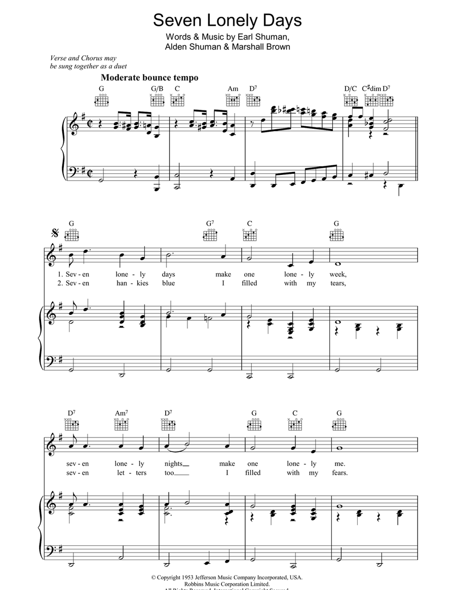 Seven Lonely Days Acoustic Guitar scores gallery preview page 1