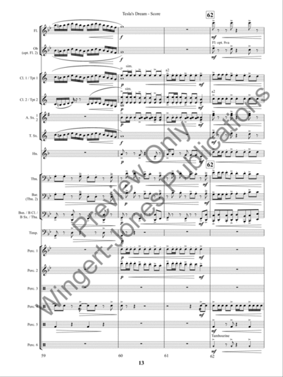 Tesla's Dream (Score) Concert Band scores gallery preview page 16