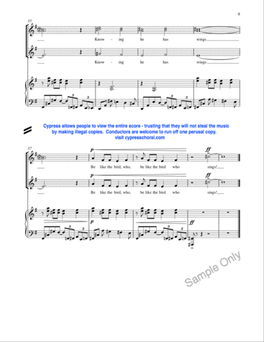 Be Like A Bird SSA scores gallery preview page 11