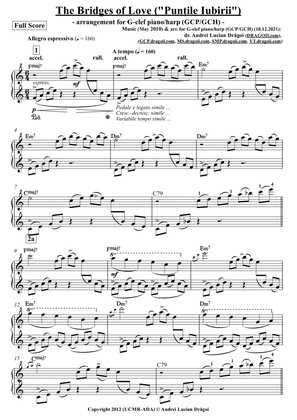 The Bridges of Love ("Punțile Iubirii") - arr. for G-clef piano/harp (GCP/GCH) (from my Piano album