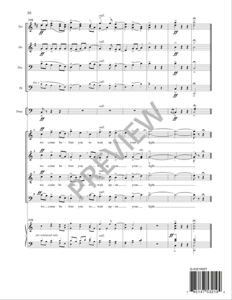 O Spirit All-Embracing - Full Score and Parts Horn scores gallery preview page 17